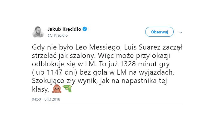 TYLE Suarez czeka na wyjazdowego gola w LM!